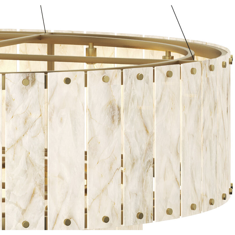 Apsara LED Cream / Antique Brass Chandelier Ceiling Light